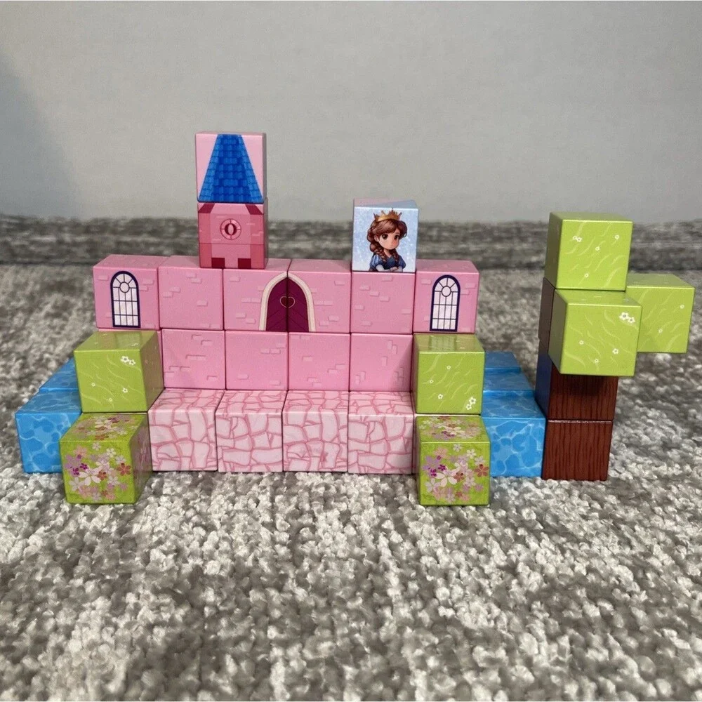 45pcs Magnetic Building Cubes Blocks Princess Castle STEM Montessori Sensory Toy